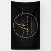 Banderoles Logo de script de monogramme d'entreprise Black Go (Vertical)