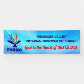 Banderoles Logo de TVUC Chalice, Arrière - plan bleu (Horizontal)