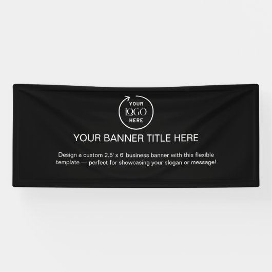 Banderoles Logo d'entreprise | Black Modern Advertising 6' (Horizontal)