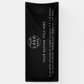 Banderoles Logo d'entreprise | Black Modern Advertising 6' Ba (Vertical)