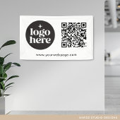 Banderoles Logo d'entreprise blanc simple Code QR