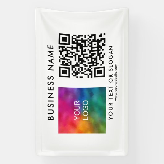 Banderoles Logo d'entreprise Code QR Modèle extérieur meilleu (Verticale)