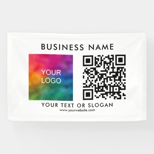 Banderoles Logo d'entreprise Code QR Modèle extérieur meilleu (Horizontal)