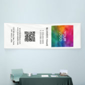 Banderoles Logo d'entreprise Code QR vertical intérieur grand (Salon professionnel)