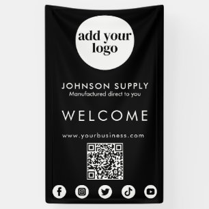 Banderoles Logo d'entreprise et code QR de la société Modern