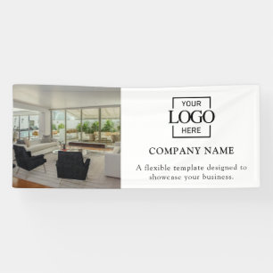 Banderoles Logo d'entreprise minimaliste simple en vinyle pro