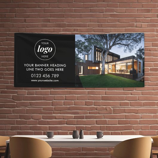 Banderoles Logo d'entreprise moderne Photo publicitaire Noir 