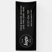 Banderoles Logo d'entreprise moderne publicité salon noir (Vertical)