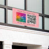 Banderoles Logo d'entreprise moderne QR Code Modèle rose pâle (Bâtiment extérieur)