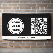 Banderoles Logo d'entreprise noir et blanc et code QR promoti