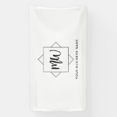 Banderoles Logo d'entreprise noir et blanc Monogramme promoti (Verticale)