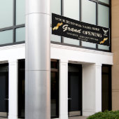 Banderoles Logo d'entreprise Noir & Or Grand Ouverture (Bâtiment extérieur)