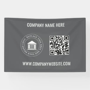 Banderoles Logo d'entreprise personnalisé   Code et site Web 