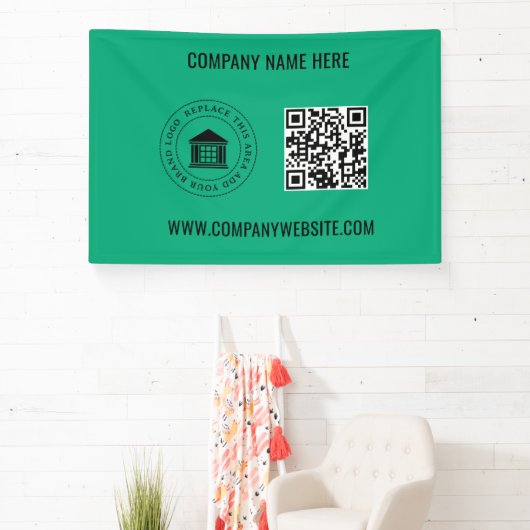 Banderoles Logo d'entreprise personnalisé | Code et site Web  (Insitu)