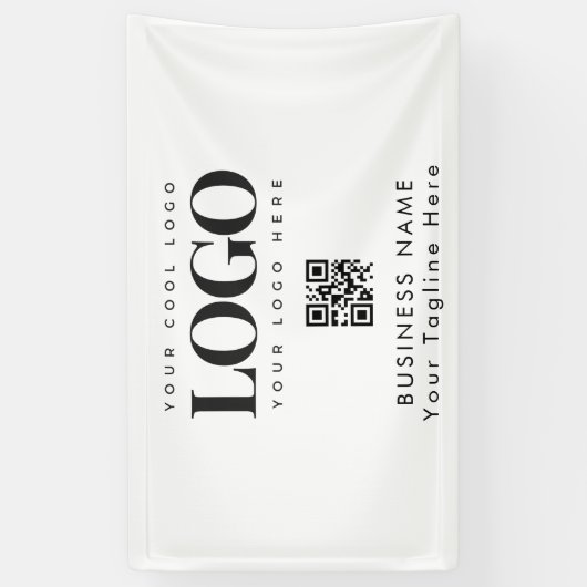 Banderoles Logo d'entreprise personnalisé et code Qr Entrepri (Vertical)