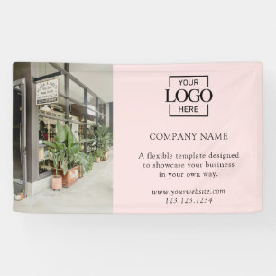 Banderoles Logo d'entreprise personnalisé rose moderne profes