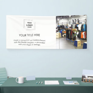 Banderoles Logo d'entreprise   Photo moderne minimaliste blan