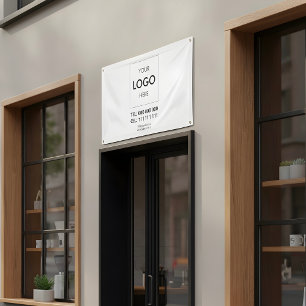 Banderoles Logo d'entreprise Publicité Blanc