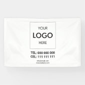 Banderoles Logo d'entreprise Publicité Blanc (Horizontal)