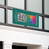 Banderoles Logo d'entreprise QR Code ici Vertical Moderne Ext (Bâtiment extérieur)