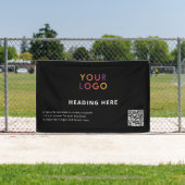 Banderoles Logo d'entreprise QR Code publicité noir (Insitu)