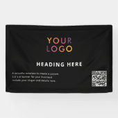 Banderoles Logo d'entreprise QR Code publicité noir (Horizontal)