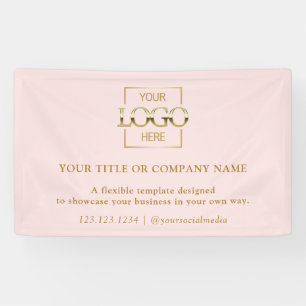 Banderoles Logo d'entreprise rose simple et minimaliste profe
