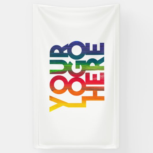 Banderoles Logo d'entreprise simple blanc (Vertical)