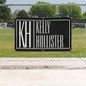 Banderoles Logo des initiales et noms modernes | Noir et blan (En situation)