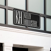 Banderoles Logo des initiales et noms modernes | Noir et blan (Bâtiment extérieur)