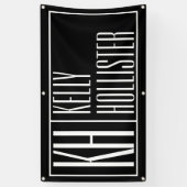 Banderoles Logo des initiales et noms modernes | Noir et blan (Vertical)