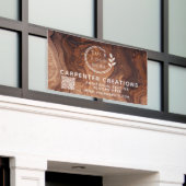 Banderoles Logo design moderne en bois de charpenterie Code Q (Bâtiment extérieur)