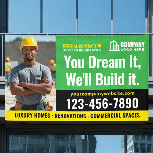 Banderoles Logo du chantier de construction Photo publicité v