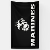Banderoles Logo empilé USMC - Blanc (Vertical)