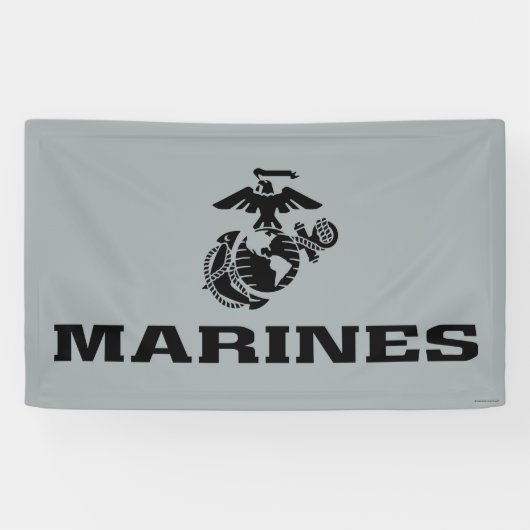 Banderoles Logo en noir empilé USMC (Horizontal)