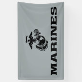 Banderoles Logo en noir empilé USMC (Vertical)