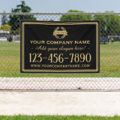 Banderoles Logo Entreprise Classique Vintage Panneau Noir (Insitu)