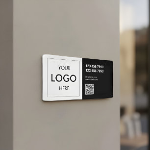 Banderoles Logo Entreprise Code QR Noir Et Blanc