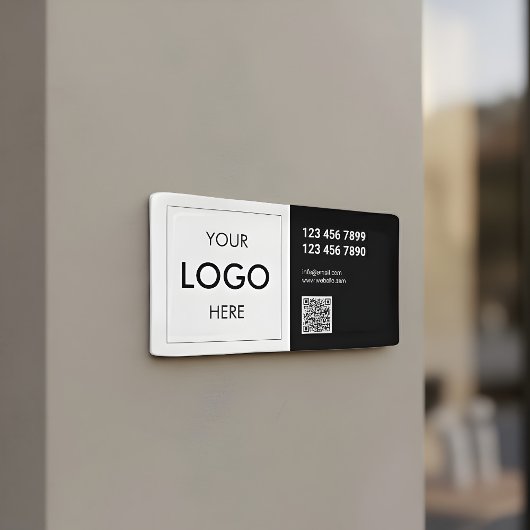 Banderoles Logo Entreprise Code QR Noir Et Blanc