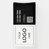 Banderoles Logo Entreprise Code QR Noir Et Blanc (Verticale)