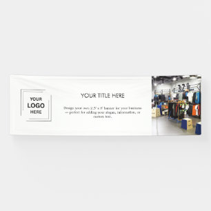 Banderoles Logo Entreprise Photo Moderne Minimaliste Blanc
