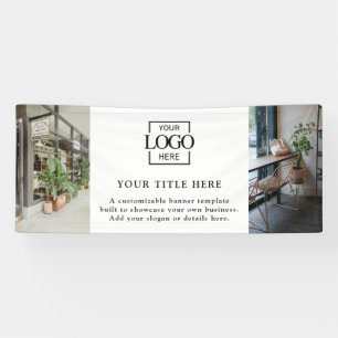 Banderoles Logo et photo d'entreprise personnalisés blancs si