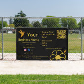 Banderoles Logo Golden Hummingbird QR Code Black Business (Insitu)