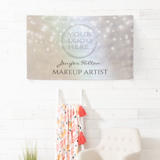 Banderoles Logo holographique à perles tendance (En situation)