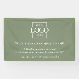 Banderoles Logo minimaliste simple pour entreprise verte prof