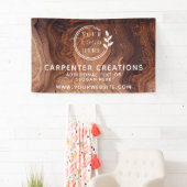 Banderoles Logo Moderne Et Élégant En Bois (En situation)