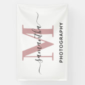 Banderoles Logo Monogramme M rose Gold Minimalist (Verticale)