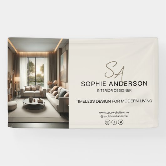 Banderoles Logo Monogramme moderne Photo Professionnel (Horizontal)