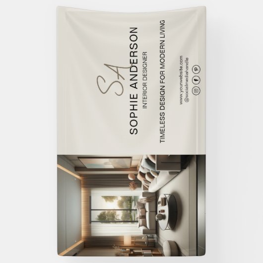 Banderoles Logo Monogramme moderne Photo Professionnel (Vertical)