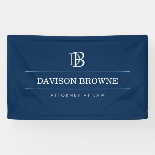 Banderoles Logo Monogramme professionnel bleu (Horizontal)